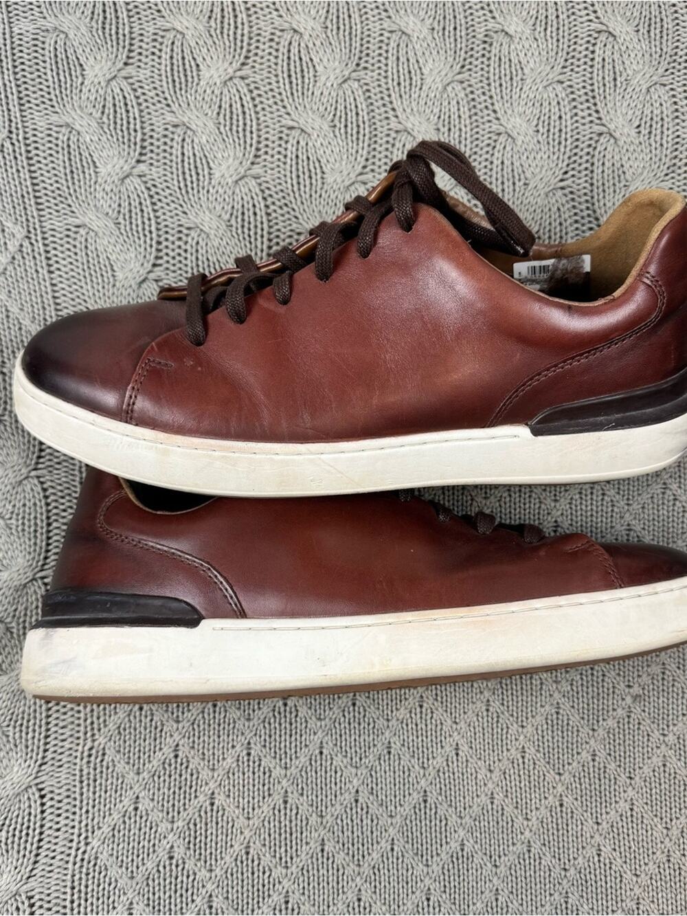 Clarks Courtlite Lace mens sneakers in dark brown ~ 10
